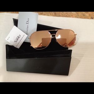 Christian Dior rose gold reflective sunglasses